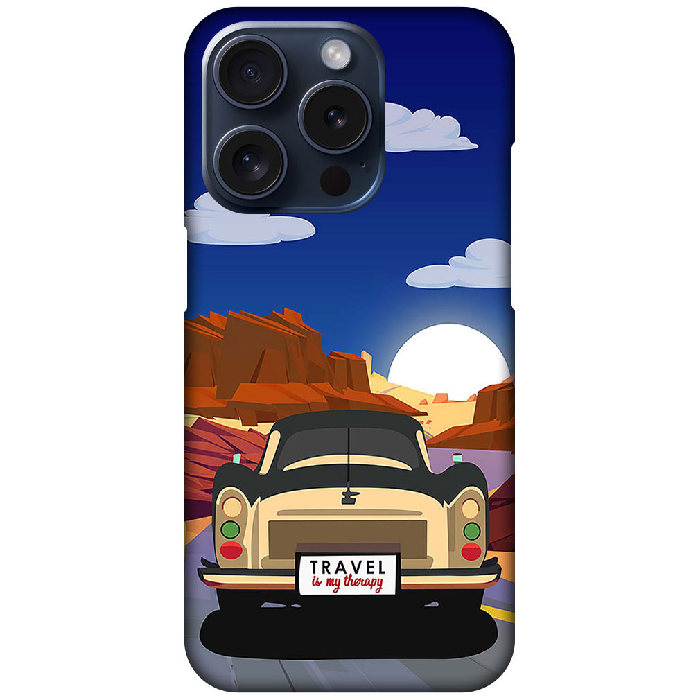 Classic Car Sunset Graphic Illustration Hard Plastic Printed Case