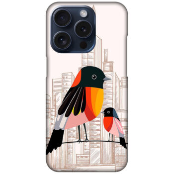 Flame Robins Bird Vector Artwork Hard Plastic Printed Case