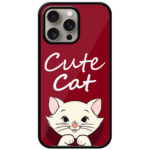 Cute Cat Vector Graphic Metal TPU Printed Case