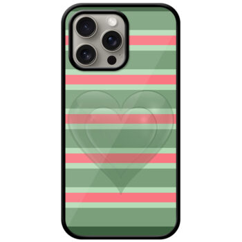 Dual Heart Horizontal Stripes Pattern Metal TPU Printed Case