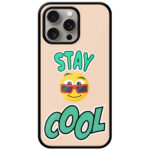 Stay Cool Emoji Vector Illustration Metal TPU Printed Case