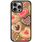 Heart Shaped Cookies Pattern Metal TPU Printed Case
