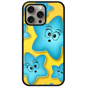 Vector Star Emoji Pattern Metal TPU Printed Case