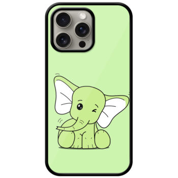 Cute Baby Elephant Clipart Metal TPU Printed Case