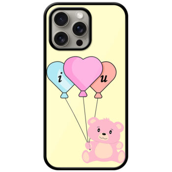 Teddy Bear Heart Ballon Clipart Metal TPU Printed Case
