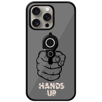 Hands Up Vector Gun Design Metal TPU Printed Case