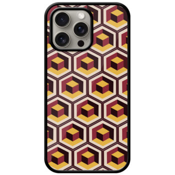 Honeycomb 3D Cube Geometric Pattern Metal TPU Printed Case