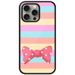 Polka Dot Bow Multistripe Background Metal TPU Printed Case