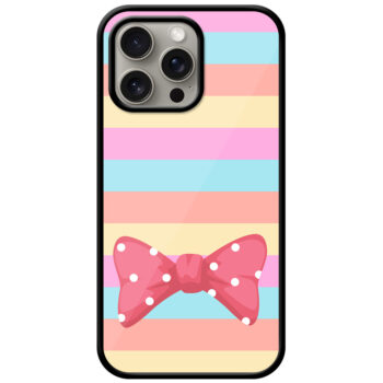 Polka Dot Bow Multistripe Background Metal TPU Printed Case