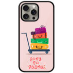 Love To Travel Luggage Trolly Vector Ilustration Metal TPU Printed Case