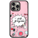 Aesthetic Women Cosmetic Graphic Illustration Metal TPU Printed Case