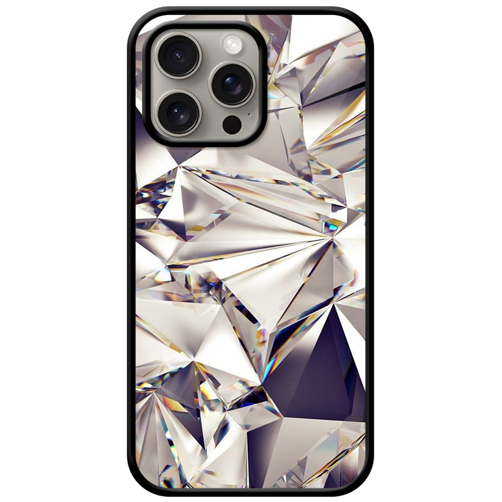 Ornamental Crystal Design Metal TPU Printed Case