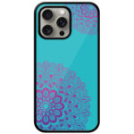 Fancy Round Colorful Floral Design Metal TPU Printed Case