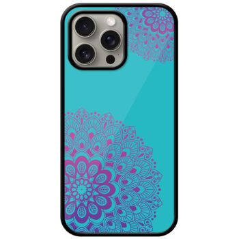 Fancy Round Colorful Floral Design Metal TPU Printed Case