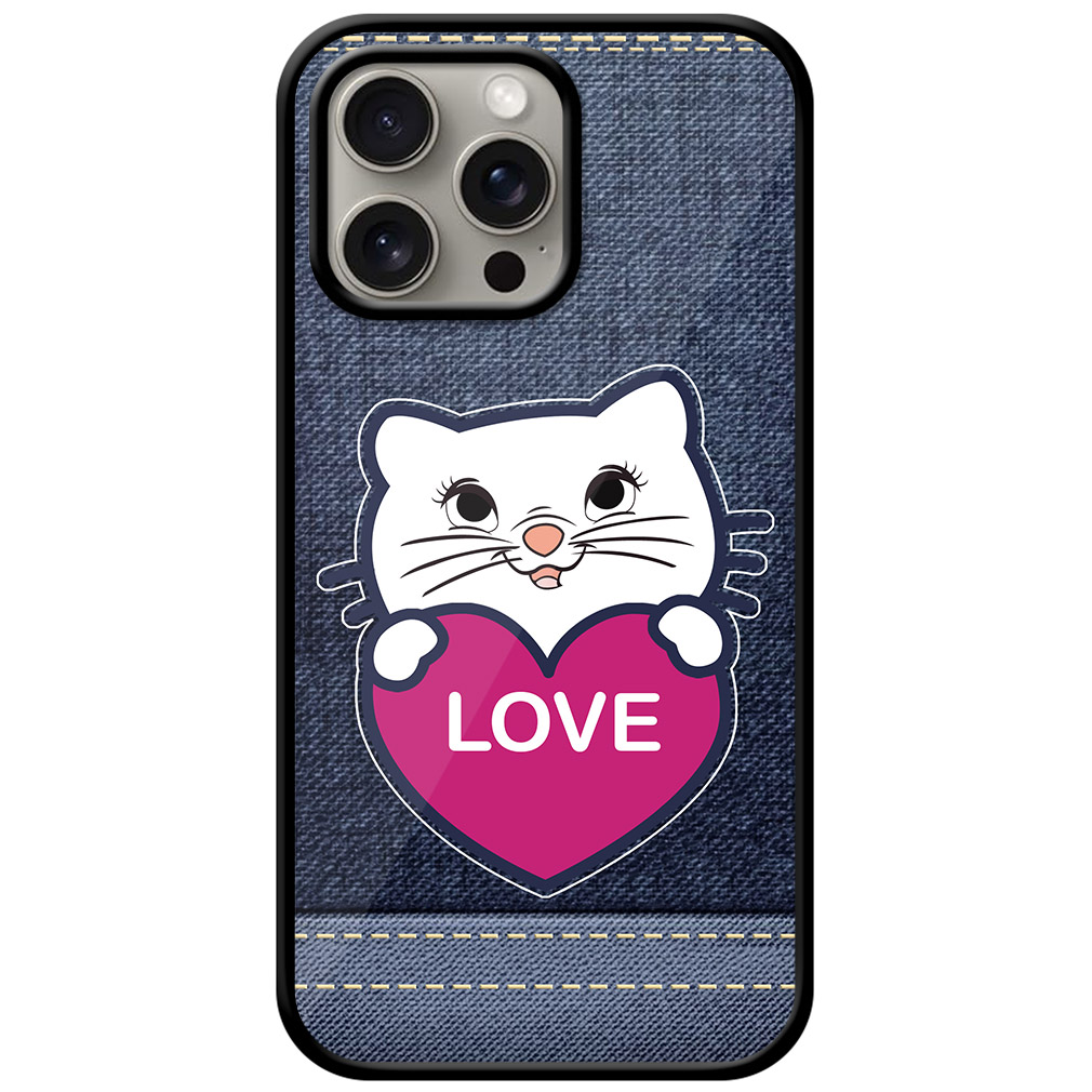 Sweet Kitty Cartoon Design Metal TPU Printed Case