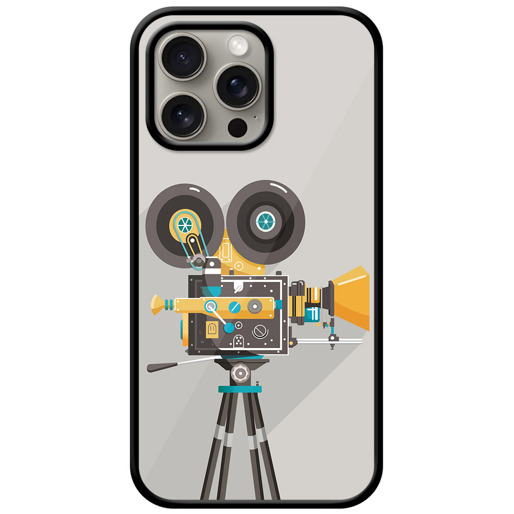 Vintage Movie Camera Design Metal TPU Printed Case