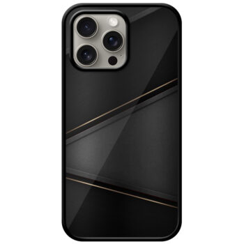 Sophisticated Black Band Pattern Metal TPU Printed Case