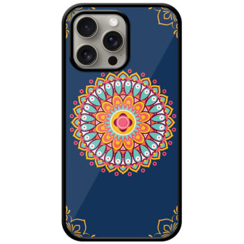 Aesthetic Round Multicolor Rangoli Design Metal TPU Printed Case