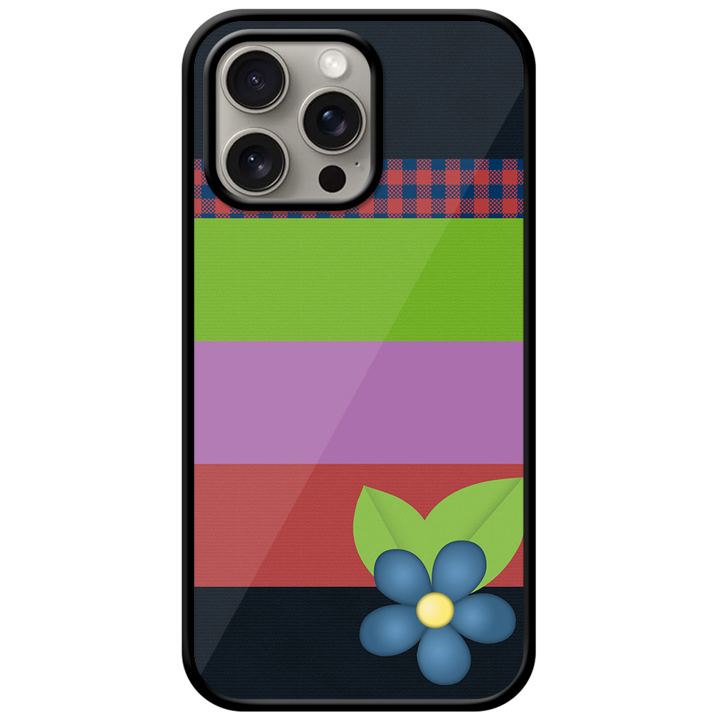 Vector Flower Stripe Pattern Metal TPU Printed Case