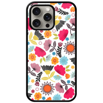 Colorful Floral Pattern Metal TPU Printed Case