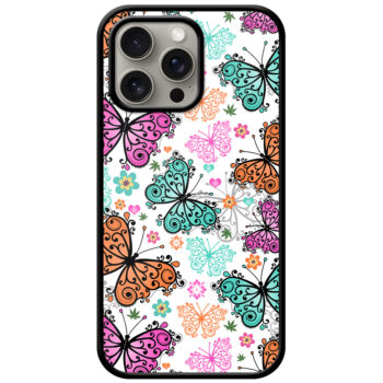 Vector Butterfly Pattern Metal TPU Printed Case
