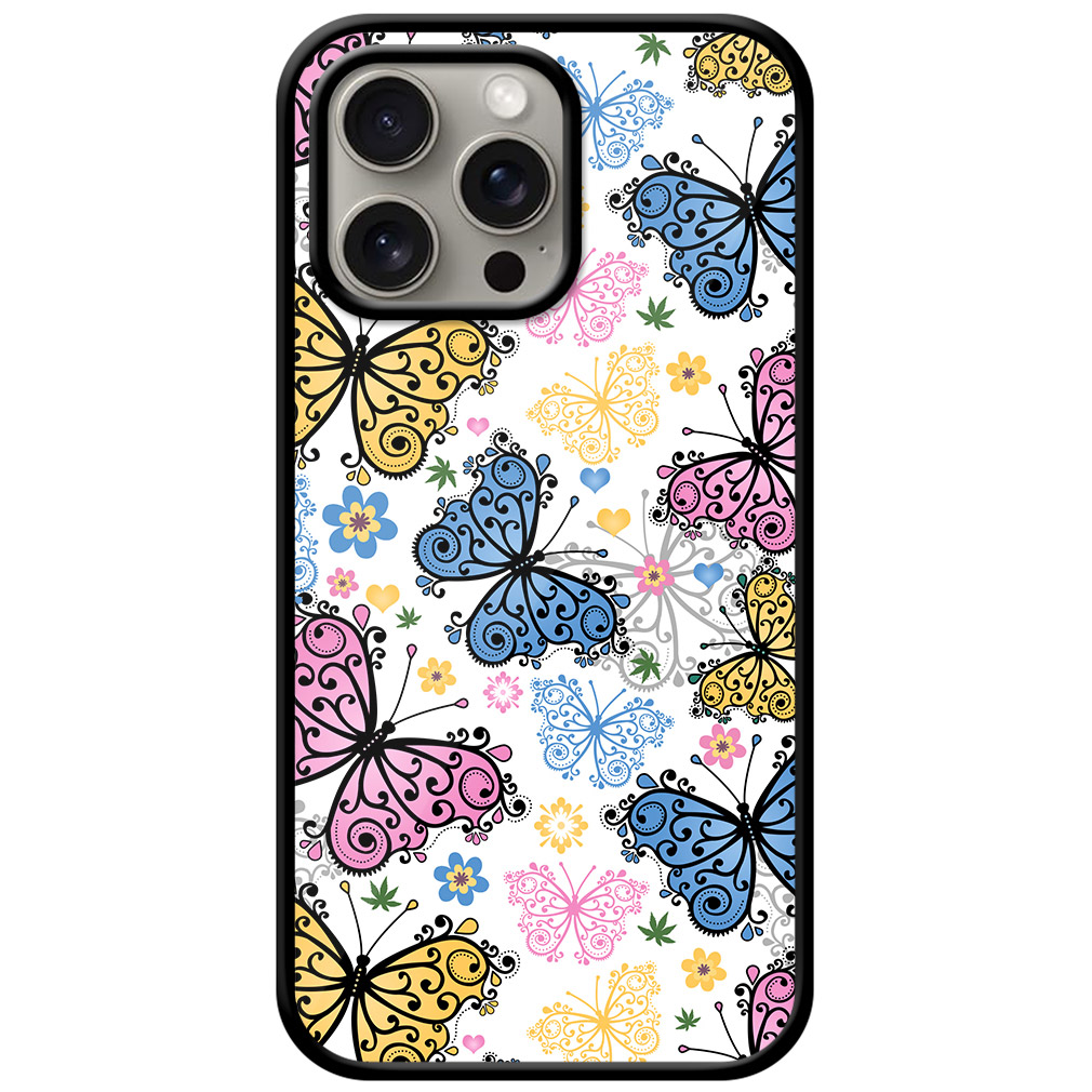 Vector Butterfly Pattern Metal TPU Printed Case