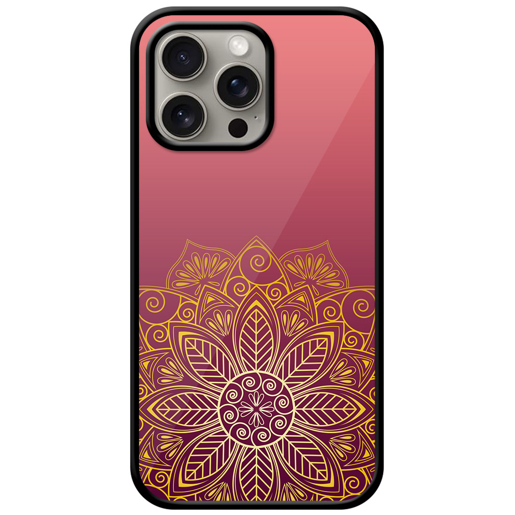 Imperial Gold Flower Design Metal TPU Printed Case