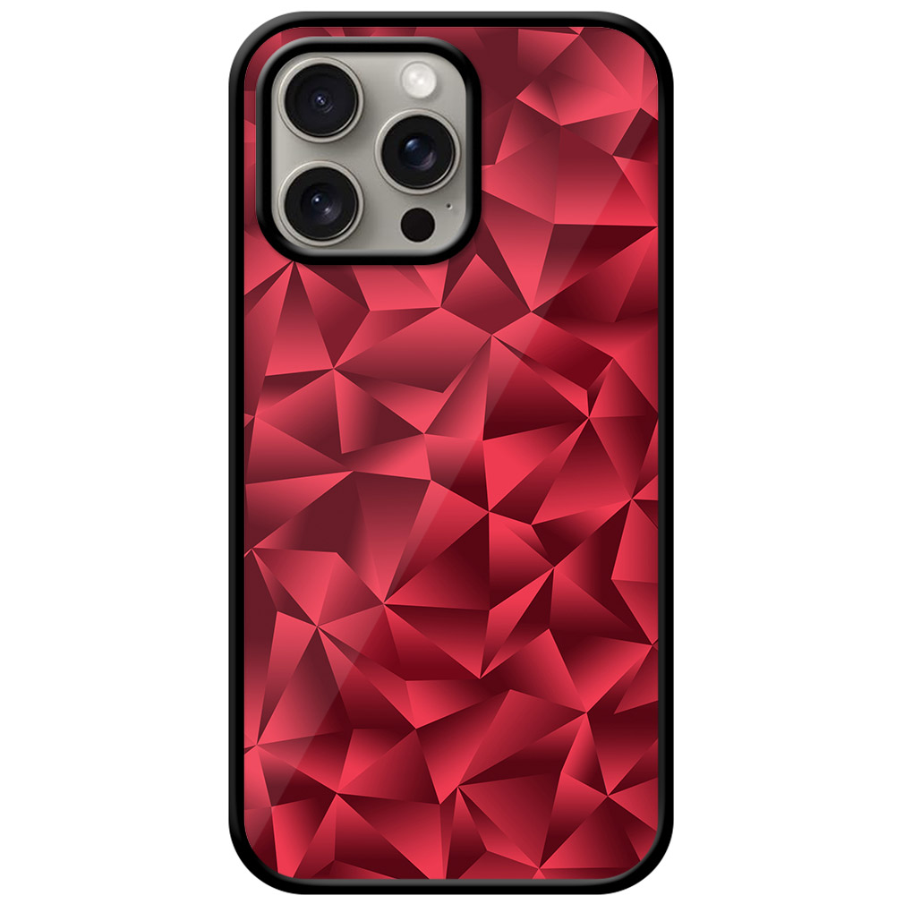 Unicolor Geometric Crystal Pattern Metal TPU Printed Case