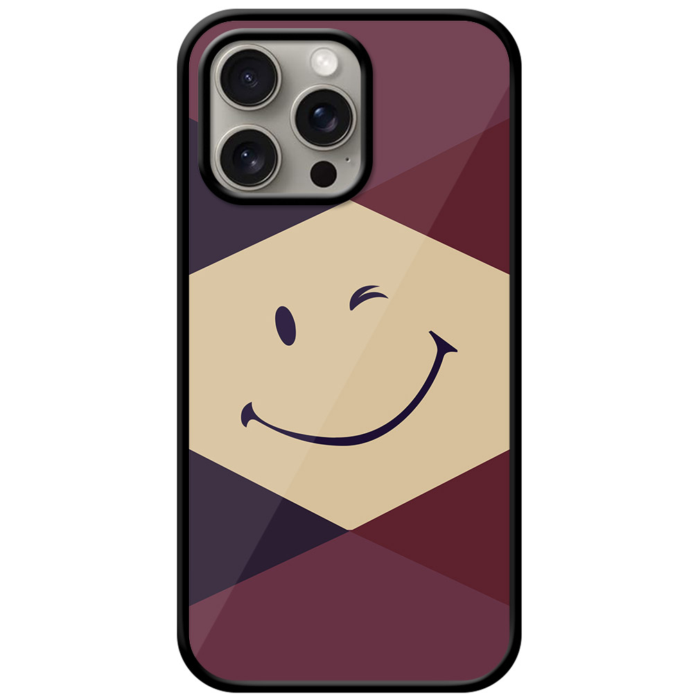 Vector Wink Emoji Illustration Metal TPU Printed Case