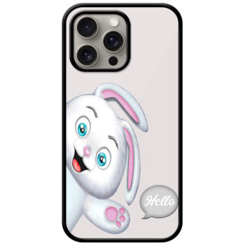 Cute Bunny Cartoon Illustration Metal TPU Printed Case