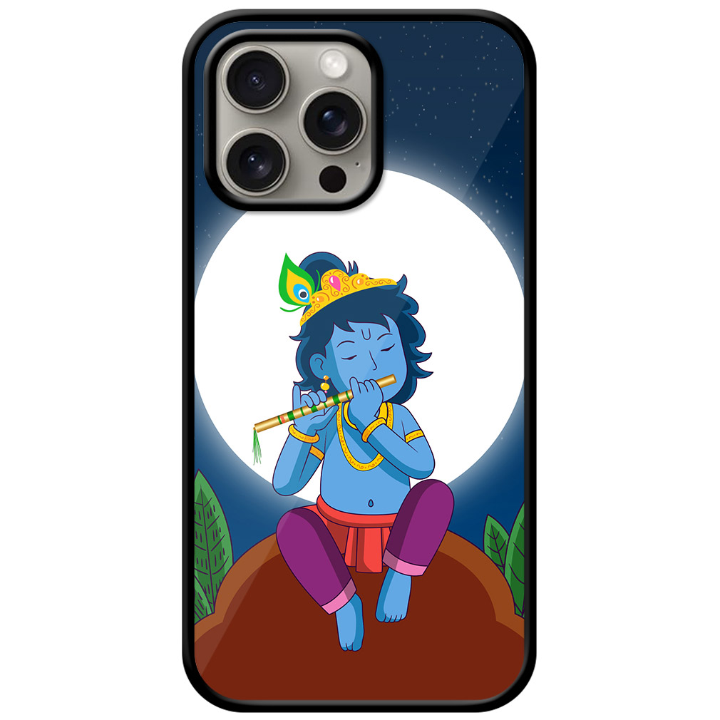 Balkrishna Playing Flute Vector Illustration Metal TPU Printed Case