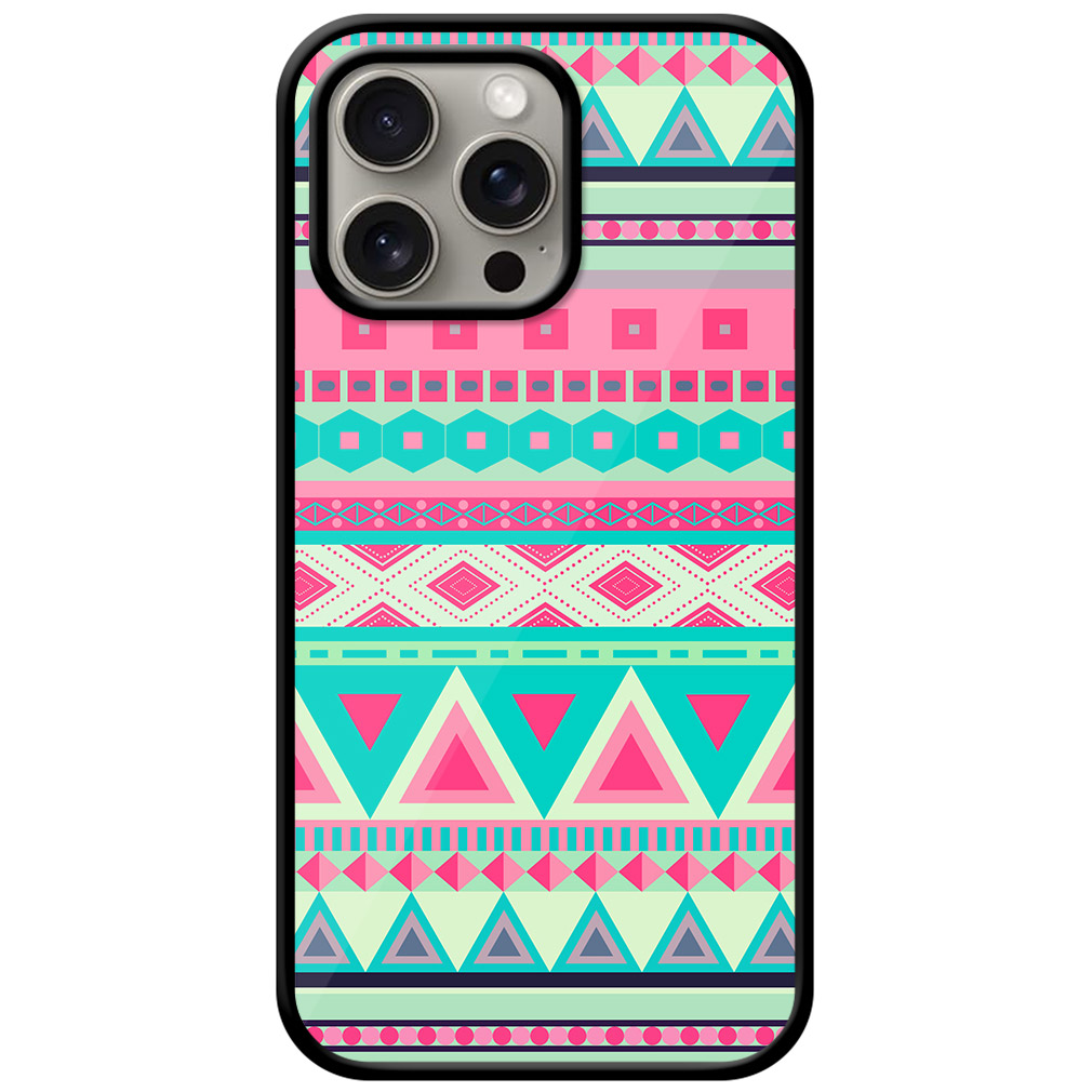 Geometric Band Pattern Metal TPU Printed Case