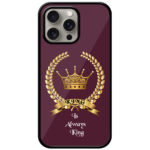 King Gold Crown Design Metal TPU Printed Case