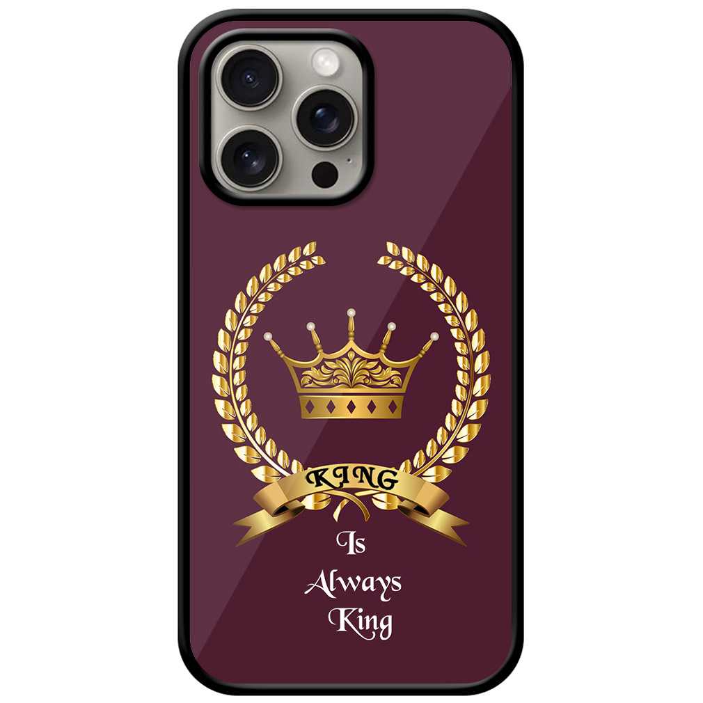 King Gold Crown Design Metal TPU Printed Case