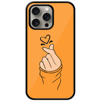 Korean Hand Love Symbol Design Metal TPU Printed Case