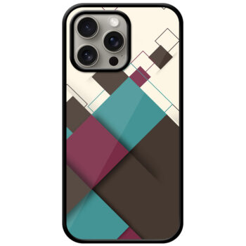 Geometric Square Pattern Metal TPU Printed Case