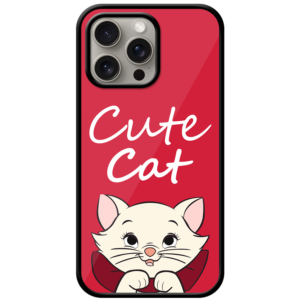 Cute Cat Vector Graphic Metal TPU Printed Case