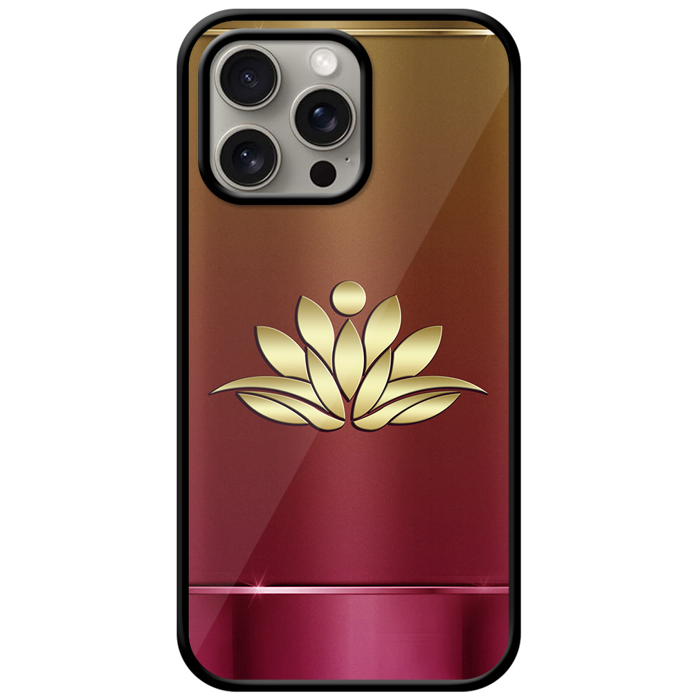 Gold Lotus Flower Vector Illustartion Metal TPU Printed Case