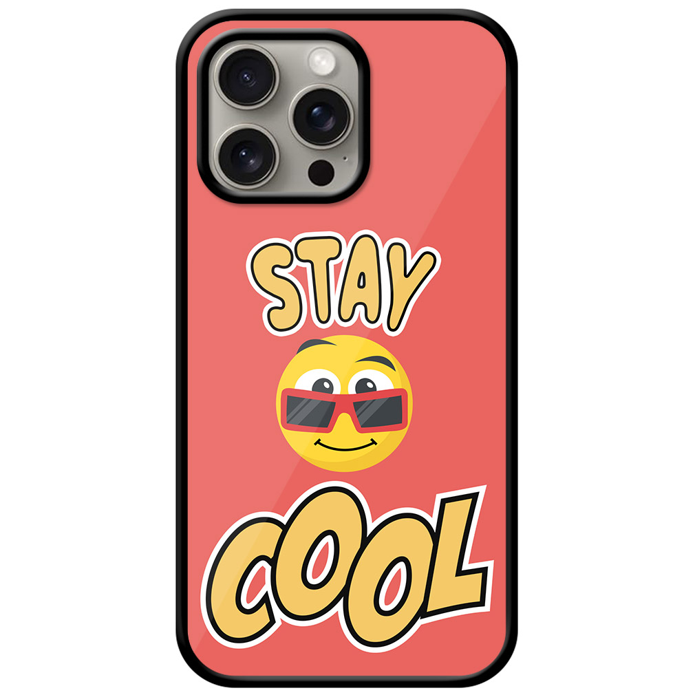 Stay Cool Emoji Vector Illustration Metal TPU Printed Case