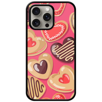 Heart Shaped Cookies Pattern Metal TPU Printed Case