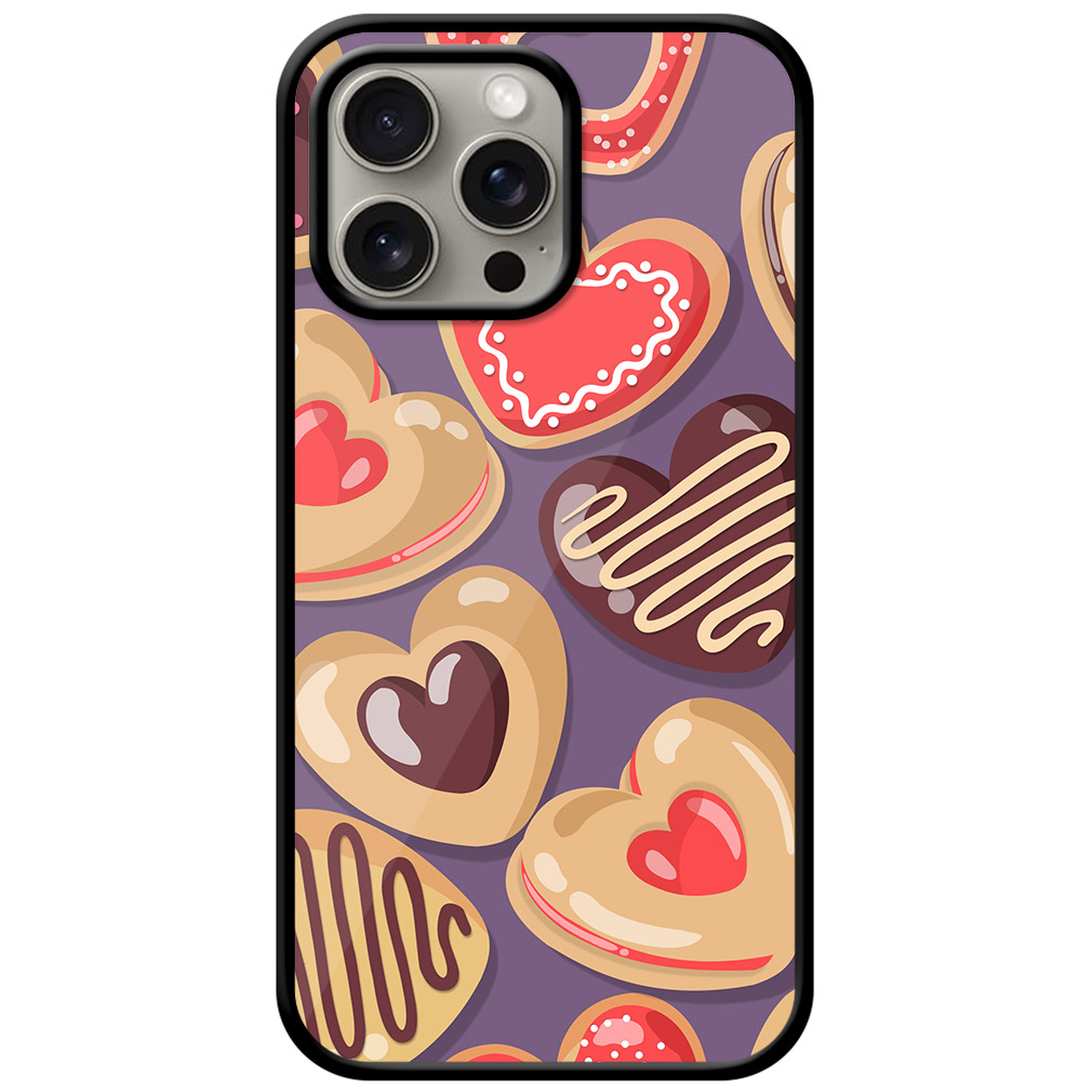 Heart Shaped Cookies Pattern Metal TPU Printed Case