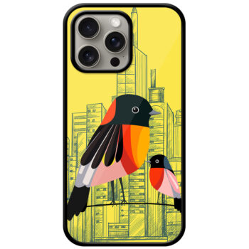 Flame Robins Bird Vector Artwork Metal TPU Printed Case
