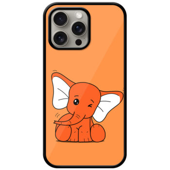 Cute Baby Elephant Clipart Metal TPU Printed Case