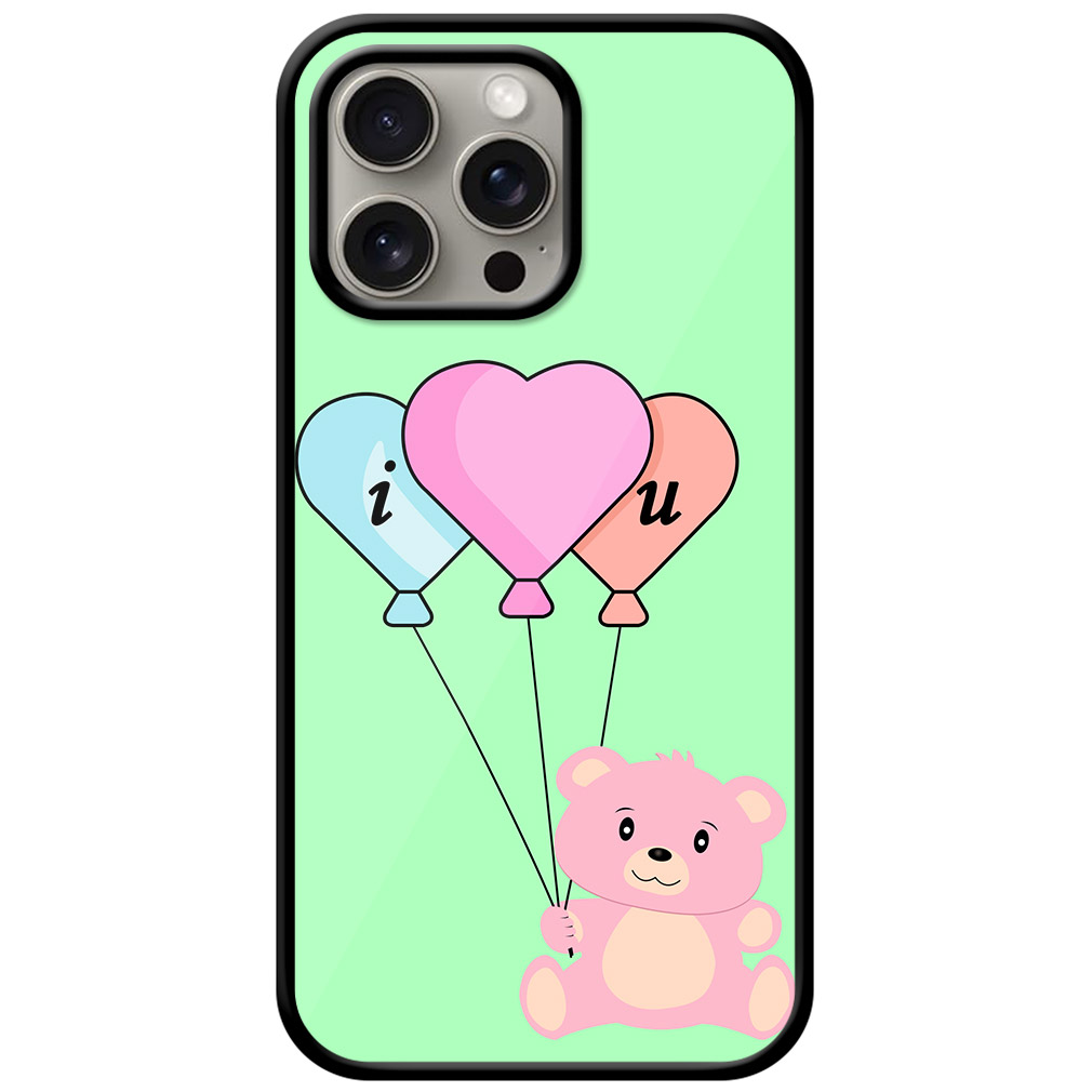 Teddy Bear Heart Ballon Clipart Metal TPU Printed Case