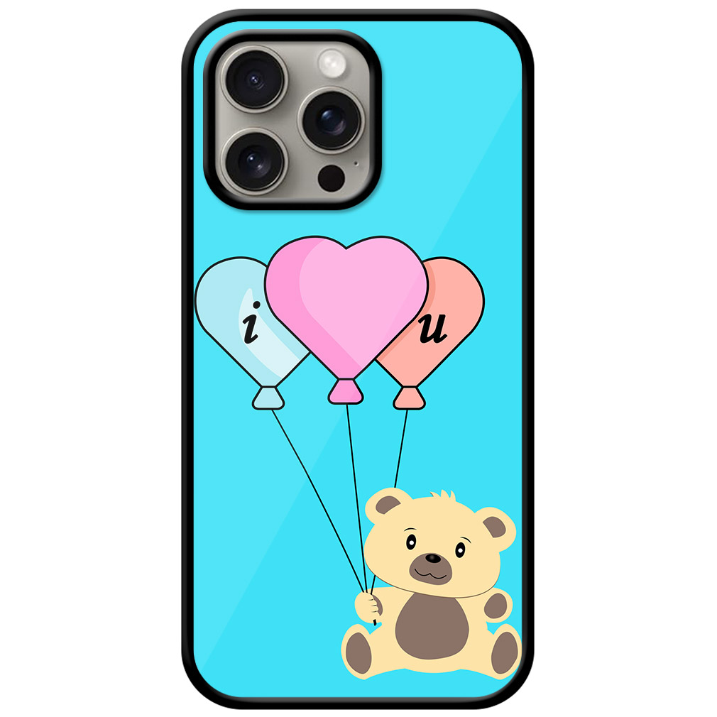 Teddy Bear Heart Ballon Clipart Metal TPU Printed Case