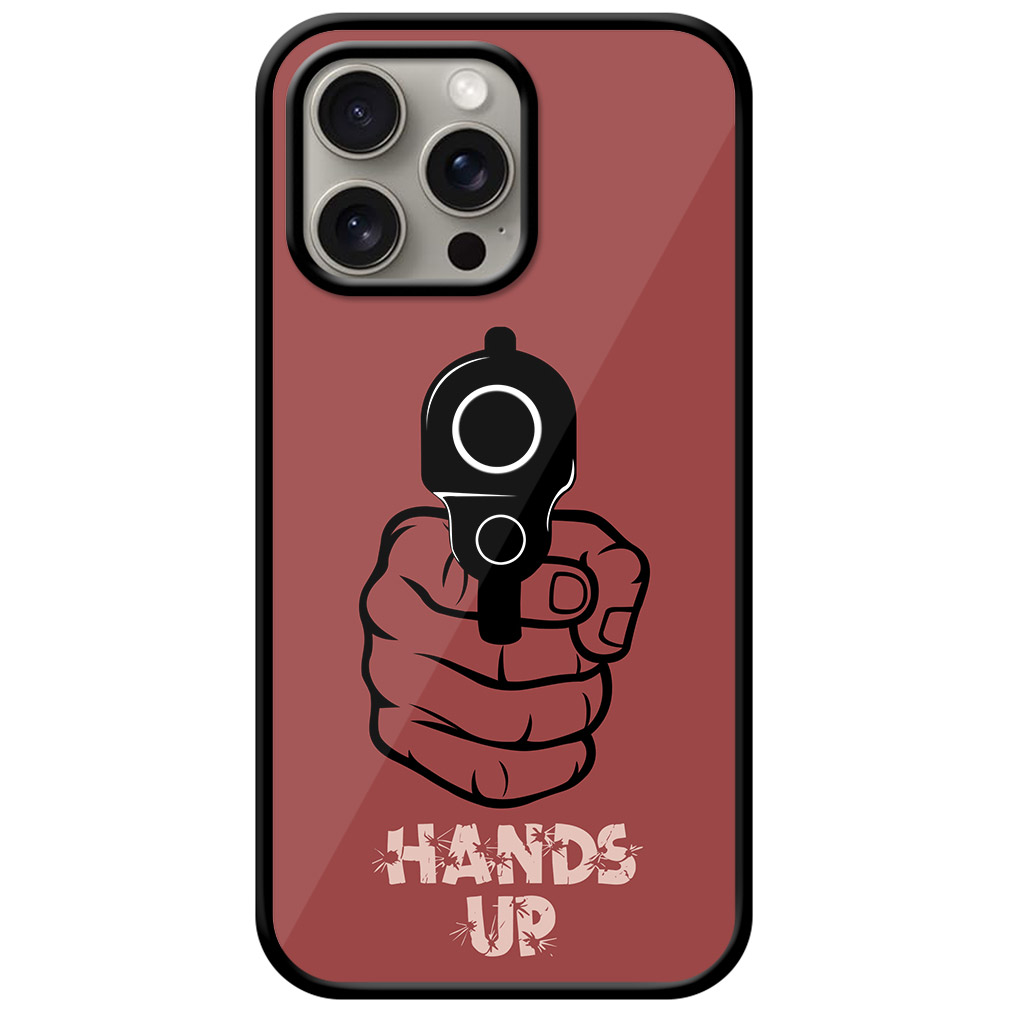 Hands Up Vector Gun Design Metal TPU Printed Case