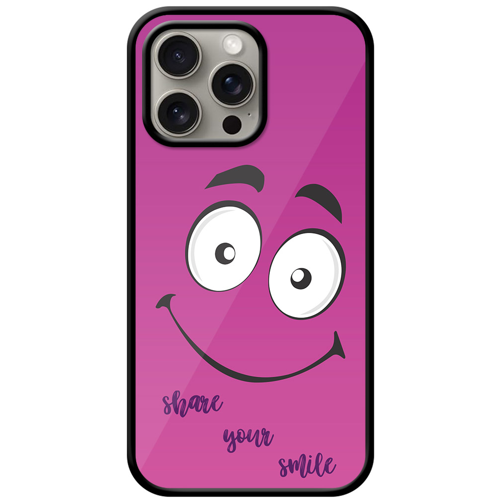Happy Smiling Face Clipart Metal TPU Printed Case