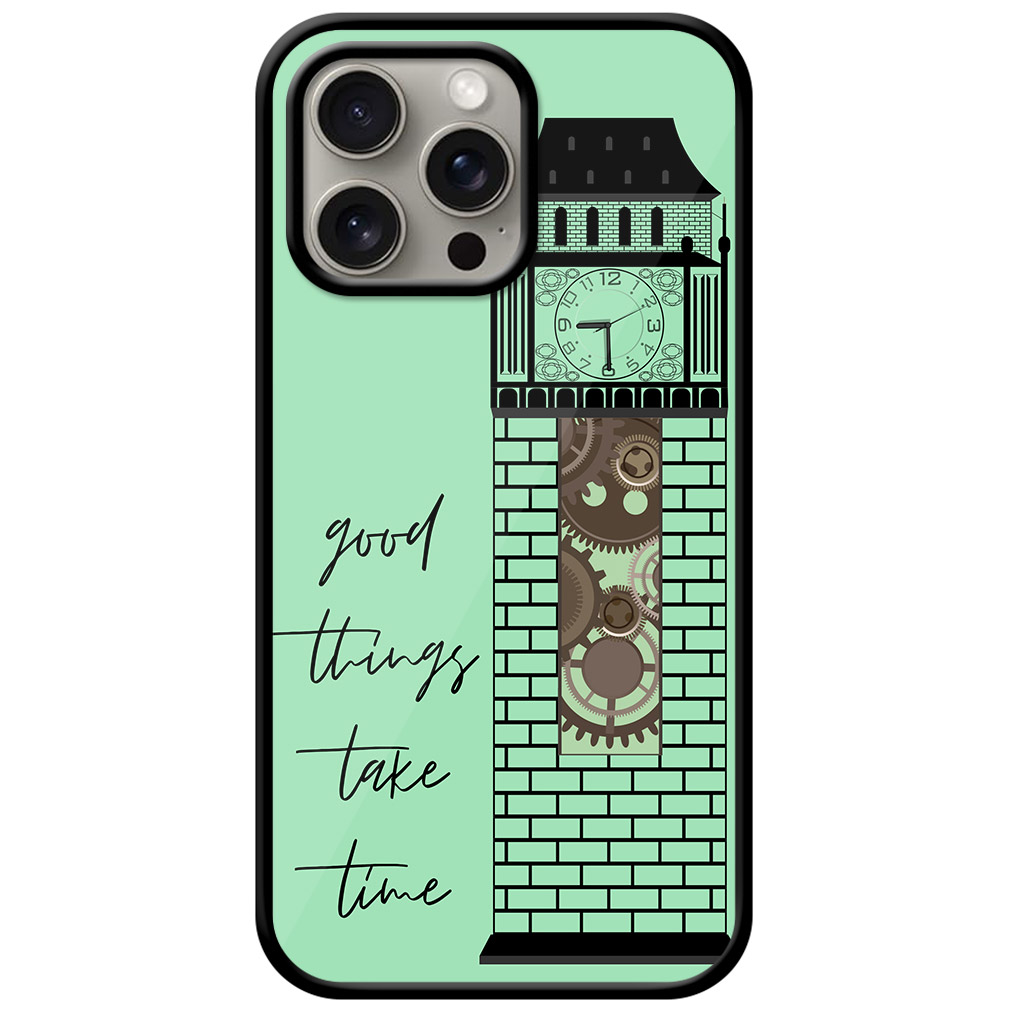 Vector Clock Tower Textart Metal TPU Printed Case