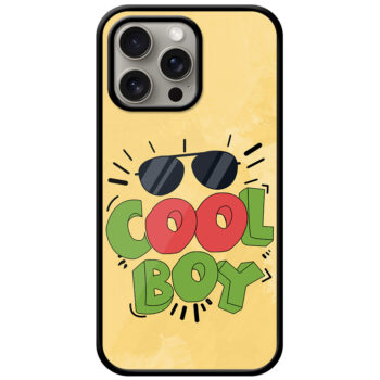 Cool Boy 3D Text Illustration Metal TPU Printed Case