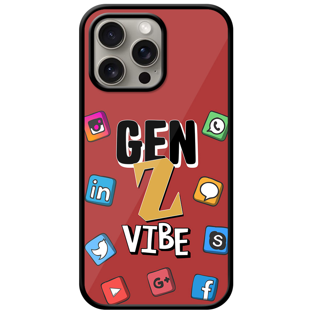 Gen Z Vibe Socialmedia Graphic Illustration Metal TPU Printed Case